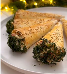 Закуска "Ріжок" з крабовими паличками