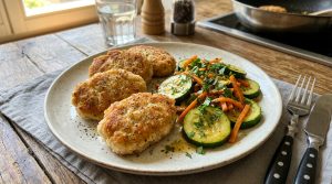 Курячі котлети з тушкованим кабачком